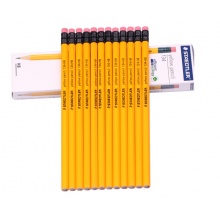 施德楼 黄木杆铅笔 带橡皮头 HB(12支/盒 整盒销售)