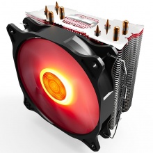 爱国者（aigo）冰魄E-4 红色呼吸灯 CPU散热器（多平台/支持AMD/PWM温控/12CM呼吸灯风扇/4热管/附硅脂）