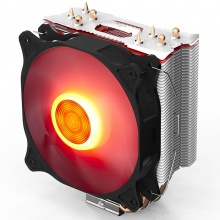 爱国者（aigo）冰魄E-4 红色呼吸灯 CPU散热器（多平台/支持AMD/PWM温控/12CM呼吸灯风扇/4热管/附硅脂）