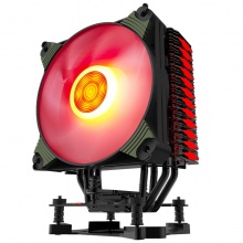 爱国者（aigo）冰魄K4冰光版 红光 CPU散热器（多平台/支持AMD4/智能温控/单色呼吸灯闪烁/12CM风扇/附硅脂）