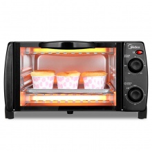美的（Midea）T1-L101B 家用多功能迷你小烤箱 10升家用容量 双层烤位