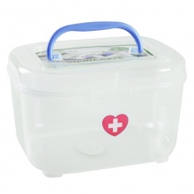茶花 塑料收纳箱 提把居家保健药箱小药盒子 2.3L 2602