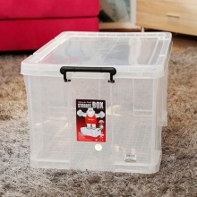 禧天龙Citylong 塑料收纳箱大号透明抗压加厚食品级材质整理箱玩具储物箱96L 6171