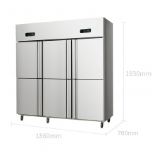 雪花 （SNOWFLK）商用四六门冰柜 立式冷藏冷冻保鲜柜 展示柜冷柜 厨房冰箱 六门双温BD/BC-712 1.8米