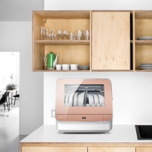 海尔（Haier） 6套 全自动 小海贝 台式洗碗机家用 玫瑰金 HTAW50STGGD