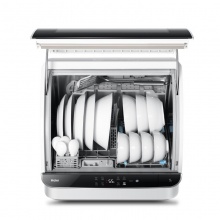 海尔（Haier）6套 全自动洗碗机家用台式免安装 家用全自动 小海贝 台式洗碗机 6套黑色 HTAW50STGB 软水功能 透明视窗