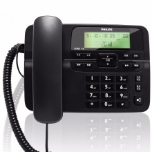 飞利浦电话机CORD118 黑色 来电显示 双接口 免电池
