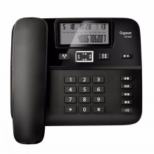 Gigaset原西门子DA260电话机座机黑名单功能/来电显示/双接口/办公电话座机家用有绳固定电话免电池(黑)