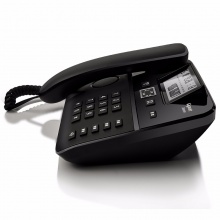 Gigaset原西门子DA260电话机座机黑名单功能/来电显示/双接口/办公电话座机家用有绳固定电话免电池(黑)