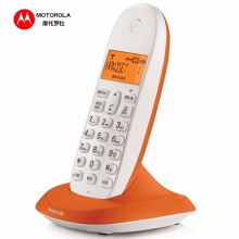 摩托罗拉(Motorola)C1001XC数字无绳电话机座机单机来电显示三方通话家用办公固定无线电话座机(橙色)