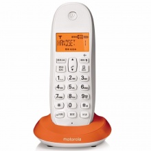 摩托罗拉(Motorola)C1001XC数字无绳电话机座机单机来电显示三方通话家用办公固定无线电话座机(橙色)