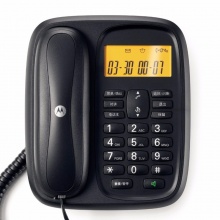 摩托罗拉(Motorola)CL102C数字无绳电话机座机子母机中文显示免提套装办公家用一拖二固定无线座机(黑色)