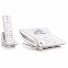 摩托罗拉(Motorola)C7001C数字无绳电话机/座机/子母机通话录音中文显示免提家用办公一拖一固定座机(白色）