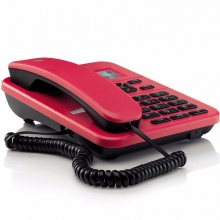 摩托罗拉(Motorola)CT202C固定有绳电话机座机来电显示免电池免提办公商务家用欧式时尚有线座机(红色）