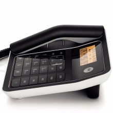 摩托罗拉(Motorola)CT330C固定有绳电话机/座机来电显示橙色背光双接口免电池免提大屏幕家用办公座机(黑色)