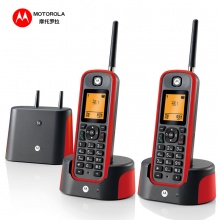 摩托罗拉 Motorola O202C 电话机 远距离数字无绳套装 橙色背光电话簿中英文显示菜单可扩展 无线座机(红色)
