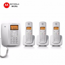摩托罗拉(Motorola)C4203C数字无绳电话机/座机/子母机来电显示低辐射家用办公一拖三固定无线座机(白色)
