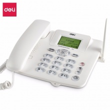 得力（deli） 770 移动联通SIM插卡电话机 来电显示座机 固定电话无绳 语音播报（典雅白）
