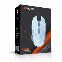 达尔优（dareu）EM915二代升级版 游戏电竞鼠标 RGB幻彩版白色 绝地求生吃鸡鼠标