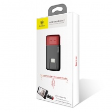倍思（Baseus）32G苹果手机U盘USB手机支架iPhone/Micro双接口手机/平板/电脑通用三合一多功能u盘 黑红色