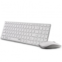 雷柏（Rapoo） 9300P 无线鼠标键盘套装 无线键盘鼠标套装 无线键鼠套装 电脑键盘 笔记本键盘 纤薄键盘 白色