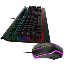 达尔优（dareu）EK812T 键鼠套装 104键游戏混光机械键盘 青轴 有线RGB幻彩炫光游戏鼠标 绝地求生吃鸡利器