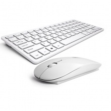 航世（B.O.W）HW098 巧克力静音按键2.4G无线键盘鼠标套装 办公游戏键鼠套装 白色