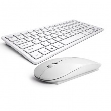 航世（B.O.W）HW098 巧克力静音按键2.4G无线键盘鼠标套装 办公游戏键鼠套装 白色