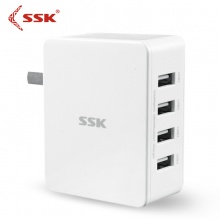 飚王 (SSK ) 4口USB苹果手机充电器 安卓手机/平板/移动电源/多口快充充电插头适配器 SDC025
