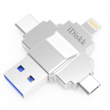 iDiskk 通吃小怪兽 苹果手机u盘64G USB3.0迷你四口优盘兼容苹果/安卓/电脑四合一