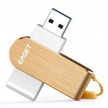 忆捷（EAGET）F50 USB3.0高速情侣金属U盘64G 360度旋转款金色