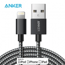 Anker安克 MFi认证 7/6/5s苹果数据线 1.8米尼龙黑 手机充电器线电源线 支持iphone5/6s/7P/SE/ipad airmini