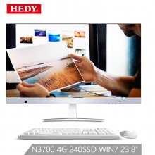 七喜(HEDY)欣悦C560 23.8英寸超薄高清台式一体机电脑(升级版Intel四核N3700 4G 240G固态 WIFI win7 送键鼠)