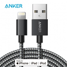 Anker安克 MFi认证 7/6/5s苹果数据线 0.9米尼龙黑 手机充电器线电源线 支持iphone5/6s/7P/SE/ipad airmini