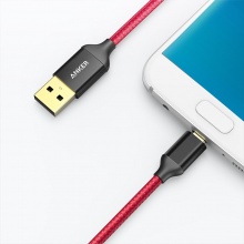 Anker安克 A7116 Micro USB 安卓接口手机数据线/充电线 1.8米尼龙红 适于三星/小米/魅族/索尼/HTC/华为等