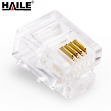 海乐（Haile）HT-RJ11-50 高性能6P4C电话RJ11水晶头 50U镀金（50个/袋）