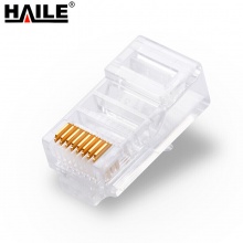 海乐（Haile）HT-8P8C-6 8P8C千兆六类镀金网络RJ45水晶头 网线接头（100个/盒）