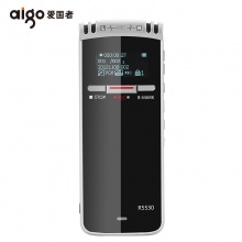 爱国者(aigo) R5530录音笔专业高清远距降噪 MP3播放器 炫黑纤薄带背夹 8GB 16G