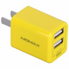 摩米士（MOMAX）小黄充电器 折叠式双USB输出快充充电器充电头 手机平板移动电源通用充电插头 黄色