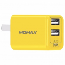 摩米士（MOMAX）小黄充电器 折叠式双USB输出快充充电器充电头 手机平板移动电源通用充电插头 黄色
