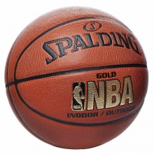 斯伯丁Spalding篮球NBA金色经典7号比赛耐磨防滑PU蓝球74-606Y