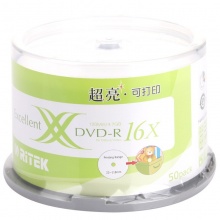 铼德（RITEK）DVD-R空白光盘/刻录盘 16速4.7G X系列超亮可打印 台产 桶装50片