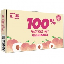 汇源 果汁 青春版100%桃汁 1L*5盒
