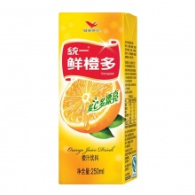 统一 鲜橙多 250ml*24盒/箱 整箱装 橙汁饮料