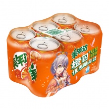 美年达 橙味 果味型汽水330ml*6罐