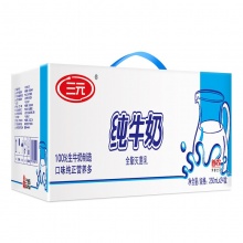 三元 小方白纯牛奶 250ml*24礼盒装