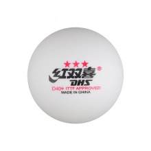 红双喜DHS乒乓球3星 赛顶ABS新材料40+ 三星专业比赛兵乓球 白色