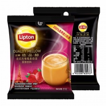 立顿Lipton 奶茶 绝品醇法式风情莓果奶茶24包504g 速溶固体饮料办公室休闲下午茶