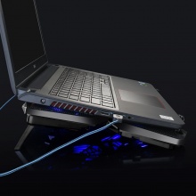 越来越酷 笔记本散热器 静音排风扇支架 电脑散热器底座14/15.6/17英寸 黑色