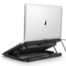 酷睿冰尊（ICE COOREL）A9 黑色笔记本散热器（电脑支架/笔记本散热架/散热垫/可调速/17英寸以下）